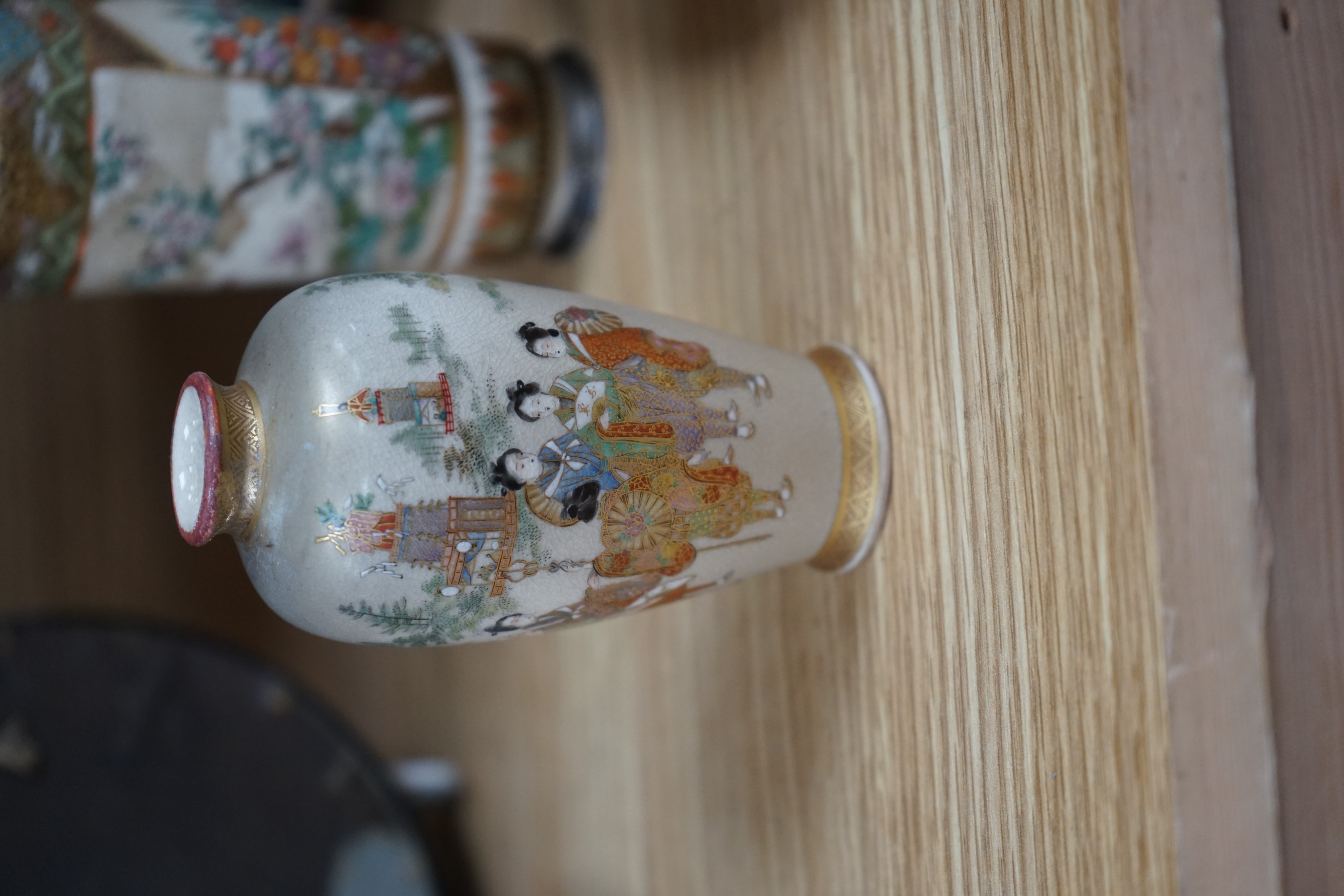 Japanese satsuma wares, Meiji, signed.